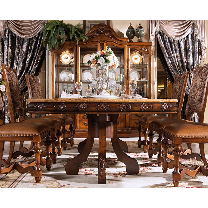 Antique European Style French Italian Hand Carved Marble Dining table set Ручной работы мраморный обеденный стол