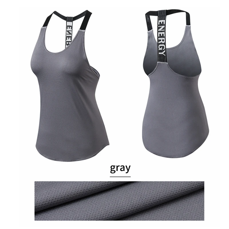 Женский спортивный жилет Фитнес Йога Бег T-ремень смок быстро сохнет дышащий свободный Сухой легко стирается рубашка верхней одежды для бега.