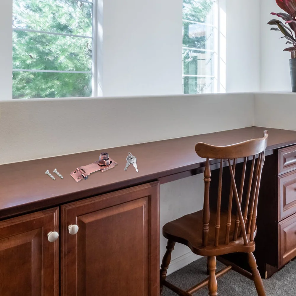 

3 Inch Zinc Alloy 90 Degrees Keyed Hasp Lock Knob Keyed Lock Hasp for Door