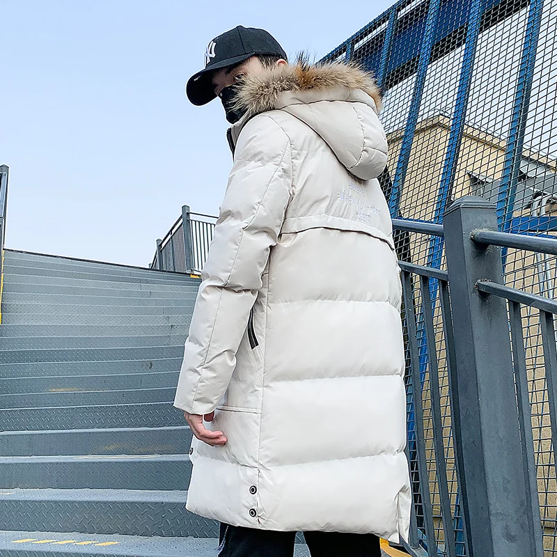 Winter Coat Men jacket Windbreaker Fur Hooded Thicken Jacket Men's Streetwear Hip hop Military Trench Long Parka