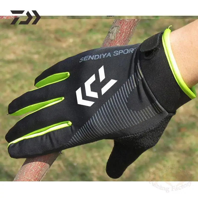 

2021 Women Men Daiwa Fising Gloves Full Finger Touch Anti-Slip Fising Gloves Breathable Unisex Outdoor Fishing Cycling Gloves