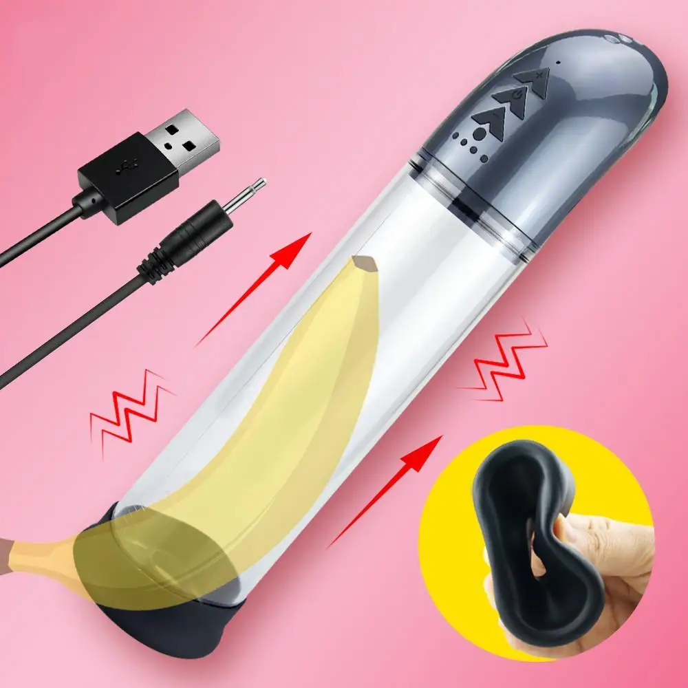 Электрический насос для пениса вакуумный секс игрушки взрослых удлинитель 4