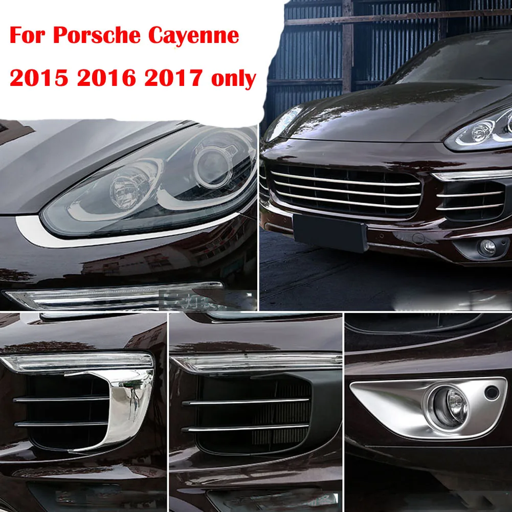 Аксессуары для Porsche Cayenne 2015 2017 сетчатые полоски передний светильник
