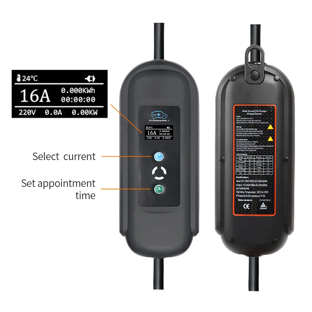 Portable Type 2 EVSE Charging Station with 11kW Cable and IEC 62196-2 CEE Plug for Electric Vehicle Car Charging image 3