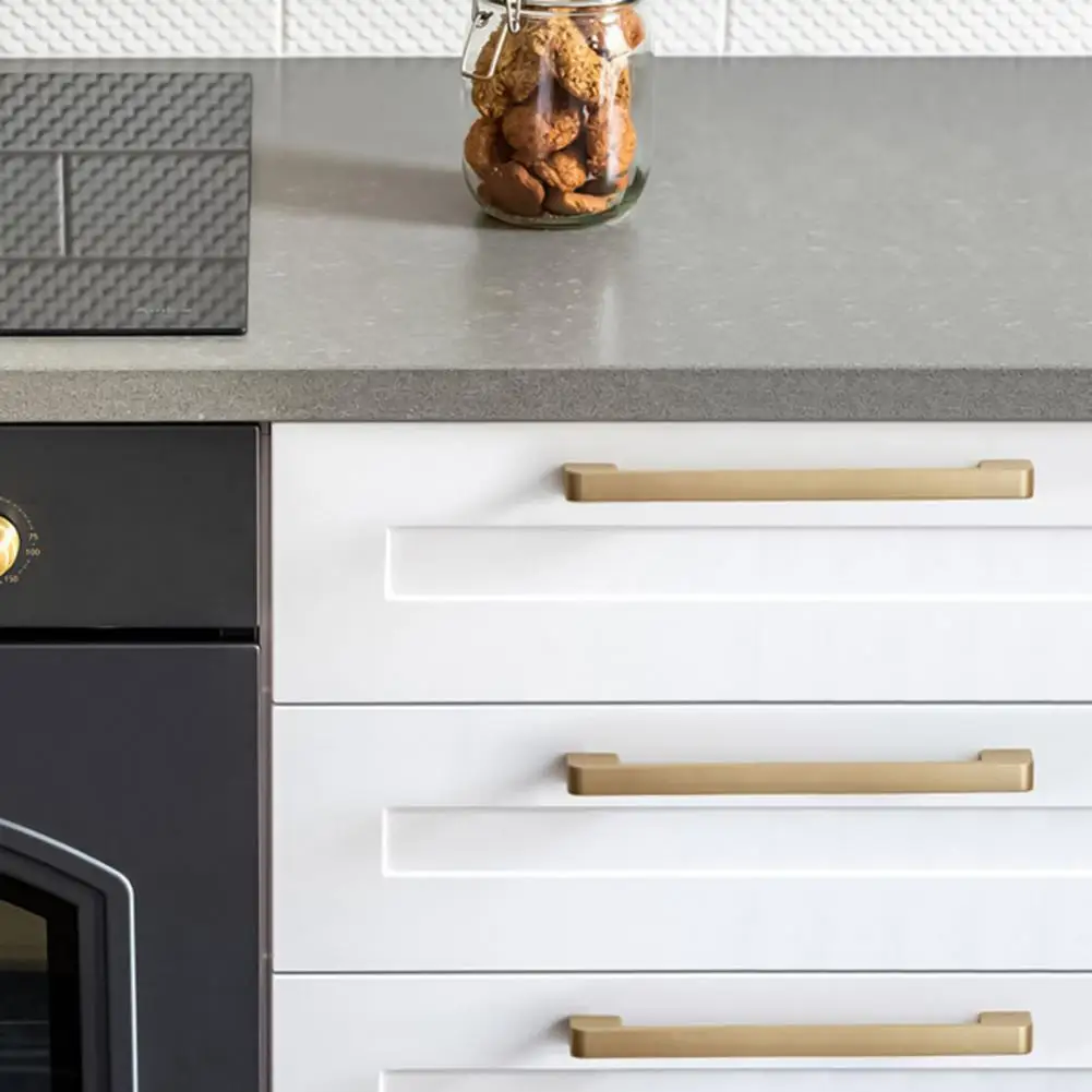 

Cabinet Handle Easy to Install Zinc Alloy Free Screw Square Closet Drawer Cupboard Pulls Bathroom Door Furniture Kitchen Handle