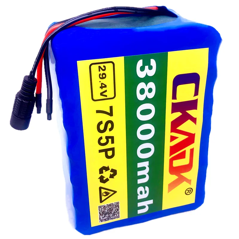 

7S5P 24v 38Ah Battery pack 250w 29.4V 38000mAh Lithium-ion battery Suitable for wheelchair motor power electric bicycle BMS