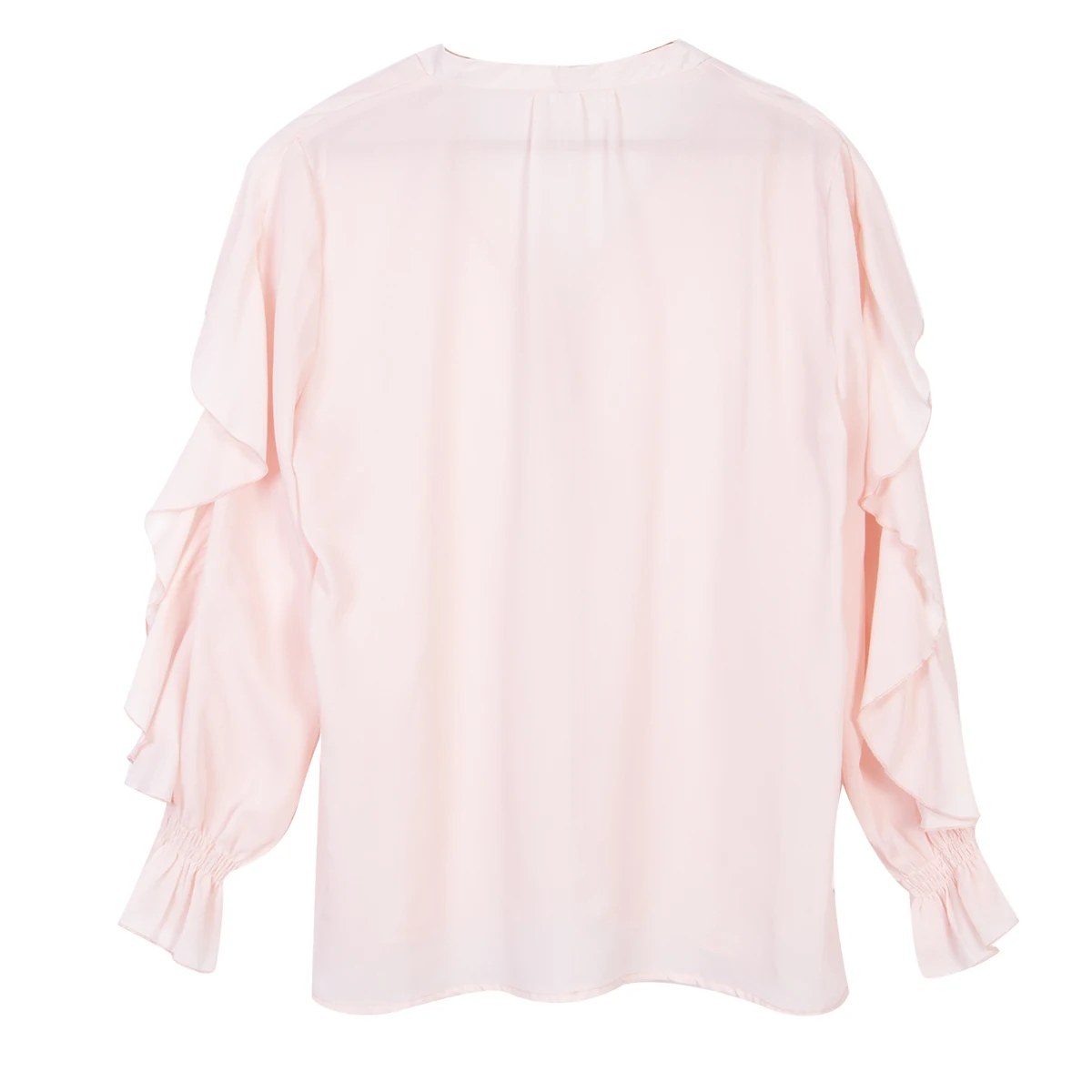 

Fashion Women Chiffon BlousesTops Elegant Ladies Ruffle Long Sleeve Loose OL Shirt Summer V Neck Streetwear chemise femme