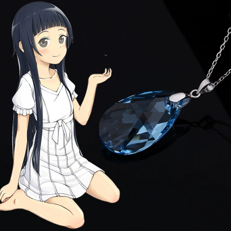 Аниме Sword Art Online Косплей SAO ювелирных аксессуаров YUI хрустальное сердце кулон 925