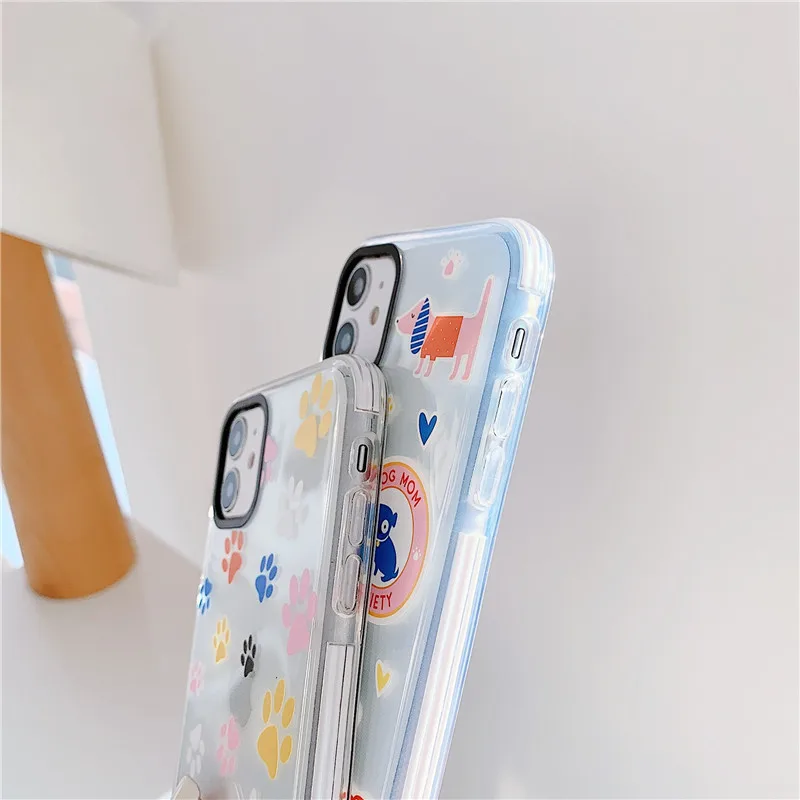

Cute Cartoon Cat Dog Phone Case For iPhone 11 12 Pro Max Mini Xr Xs X 8 7 Plus SE 20 Clear Soft Silicone Back Cover