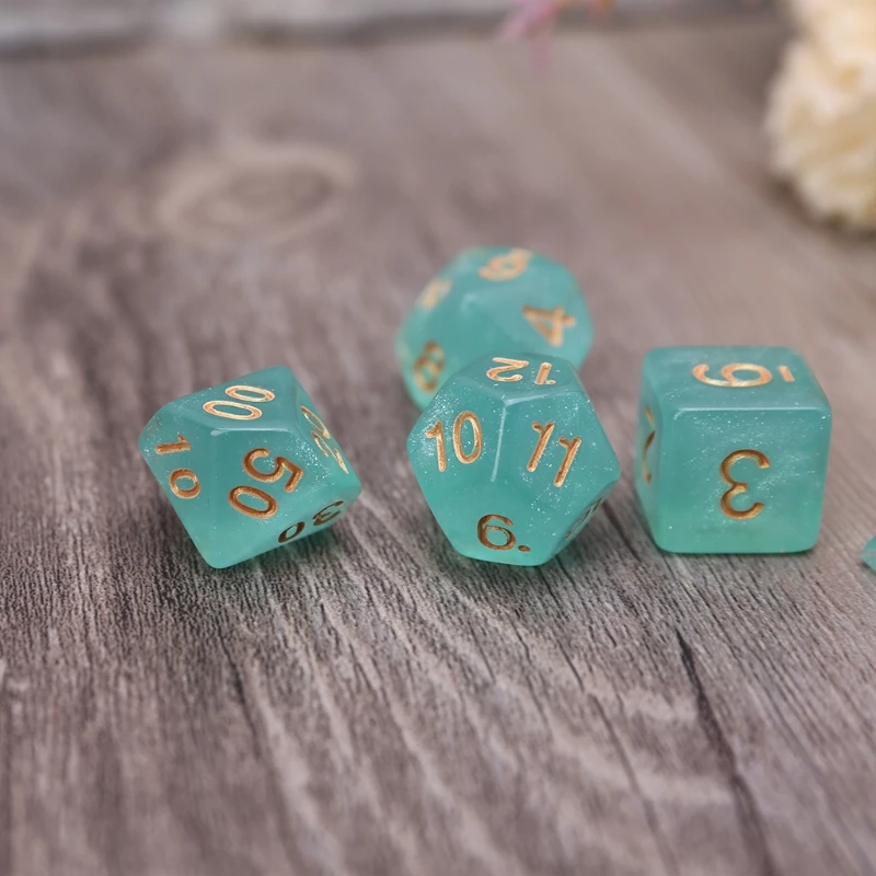 Акриловые многогранные кубики D20 7 шт. двусторонние 20 цветов Настольная