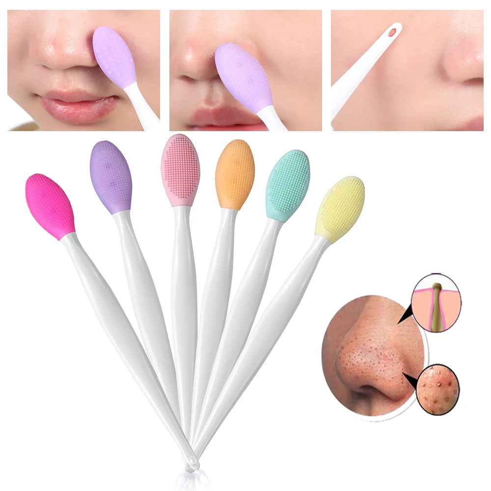 

1PC Soft Skin-Friendly Face Clean Silicone Brush Blackhead Removal Facial Cleansing Massager Brush Handheld