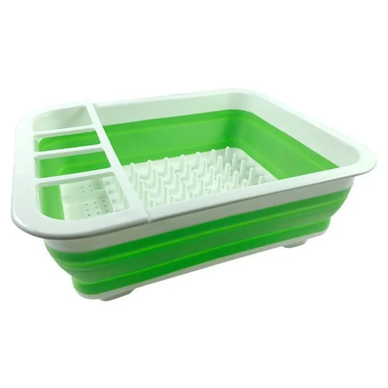 

New Foldable Bowl Racks Household Items Plastic Foldable Kitchen Drain Shelf Tableware Storage Box