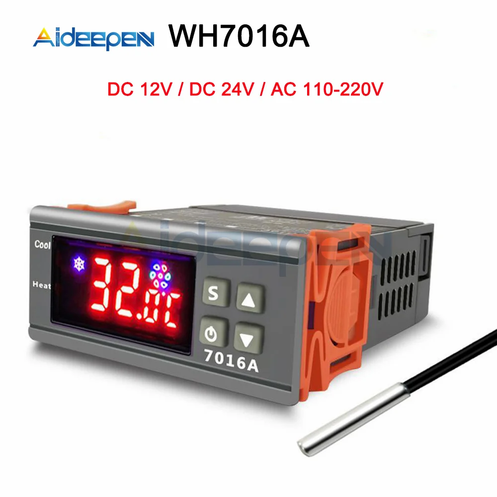 

Digital Temperature Controller 7016A WH7016A 110V 220V 12V 24V Thermoregulator Thermostat Switch Thermometer Heater Cooler