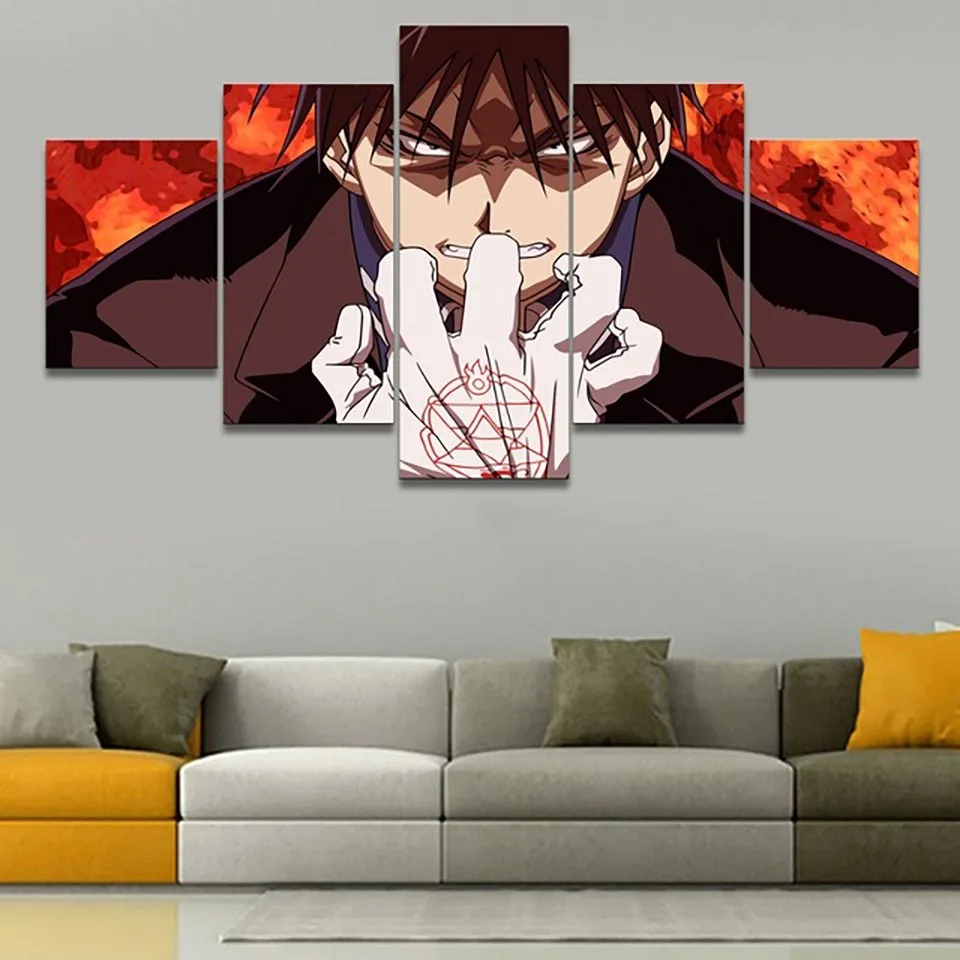 

Canvas Painting Home Decoration 5 Pieces Cartoon Characters Pictures Minimalism Wall Art Prints Modular Poster For Living Room