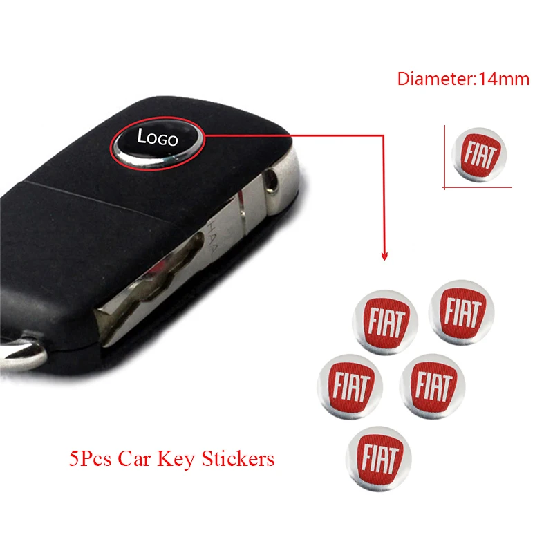 5 шт. алюминиевые автомобильные наклейки на ключи с дистанционным управлением