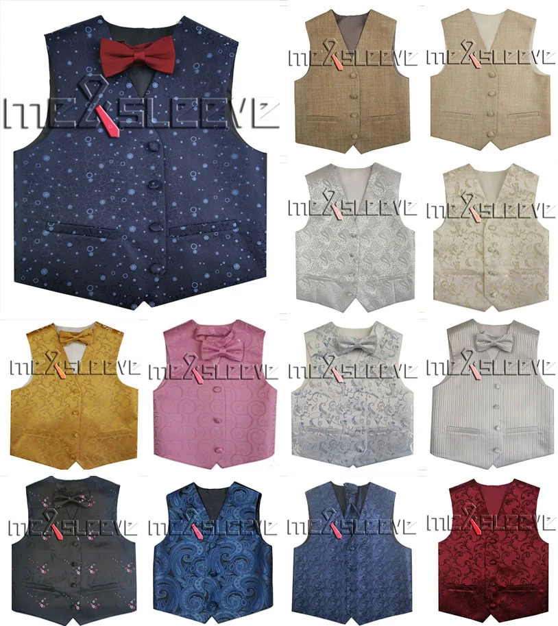 

free shipping flower boy tuxedo woven polyester tailored waistcoat