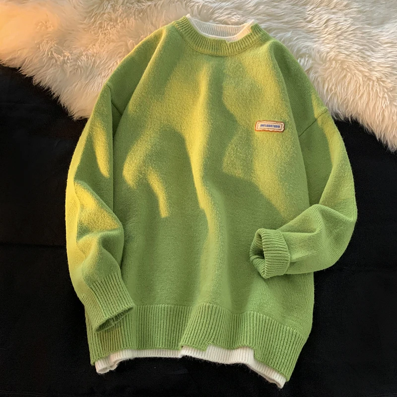 

Men's Wear Men's Wear Men's Sweater Autumn and Winter Two-piece Sweater Design Sense of Minority European and American Style