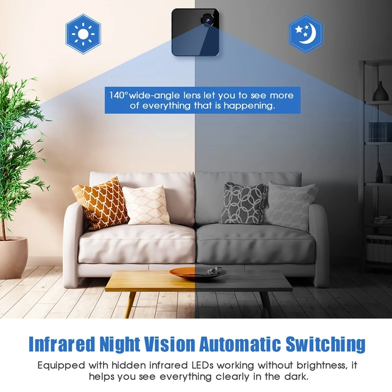 

Mini Camera Wifi Wireless Portable 4K with Night Vision and Motion Detection Security Camera for Indoor Home