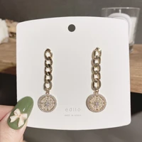 fashion metal style exaggerated earrings personalized hip hop chain earrings chain circle zircon earrings fashion charm