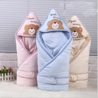 lovely infant bedding soft newborn baby boy girl cotton swaddle wrap blanket little bear warm protective sleeping bag