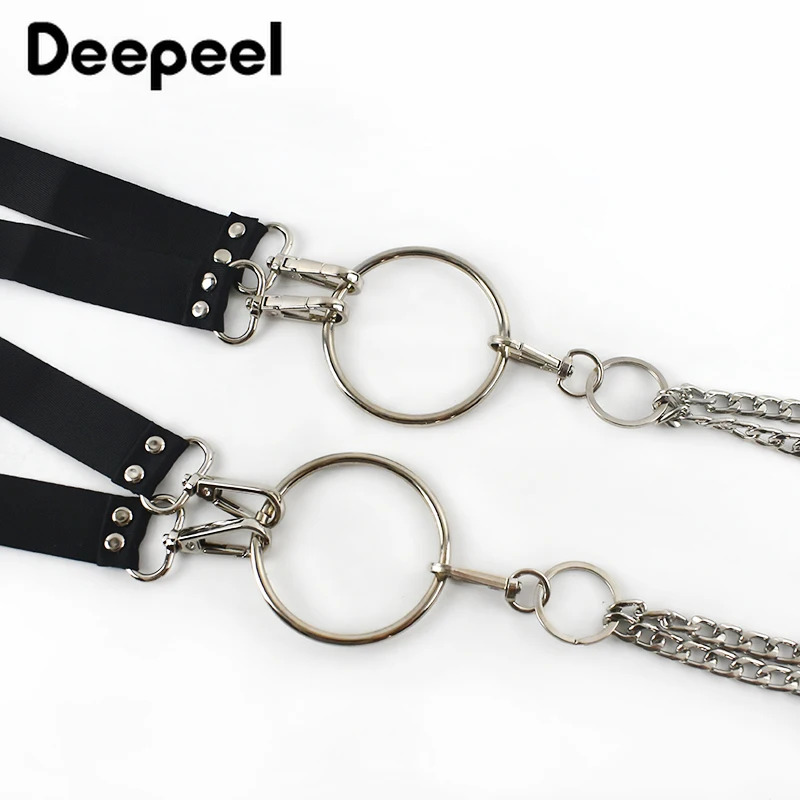 Deepeel 1 шт. 2 5*100 110 см унисекс цепь черного металла подтяжки в стиле панк хип хоп с