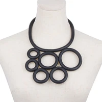 ydydbz new designer circle choker necklace for women ethnic rubber short chain pendant necklaces handmade minimalist jewelry