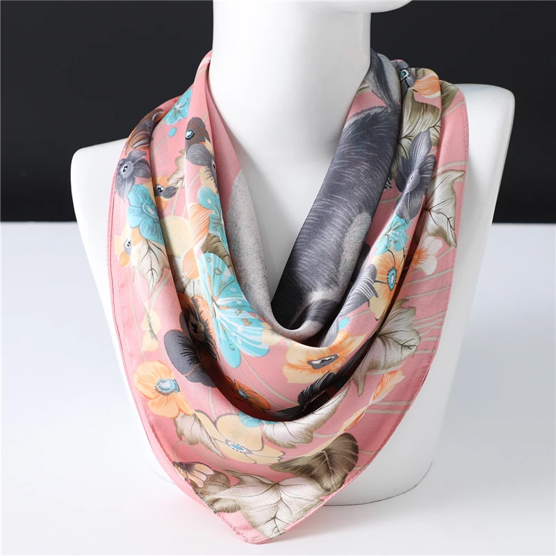 Роскошный брендовый хиджаб с принтом животных лисы Модный женский шелковый шарф