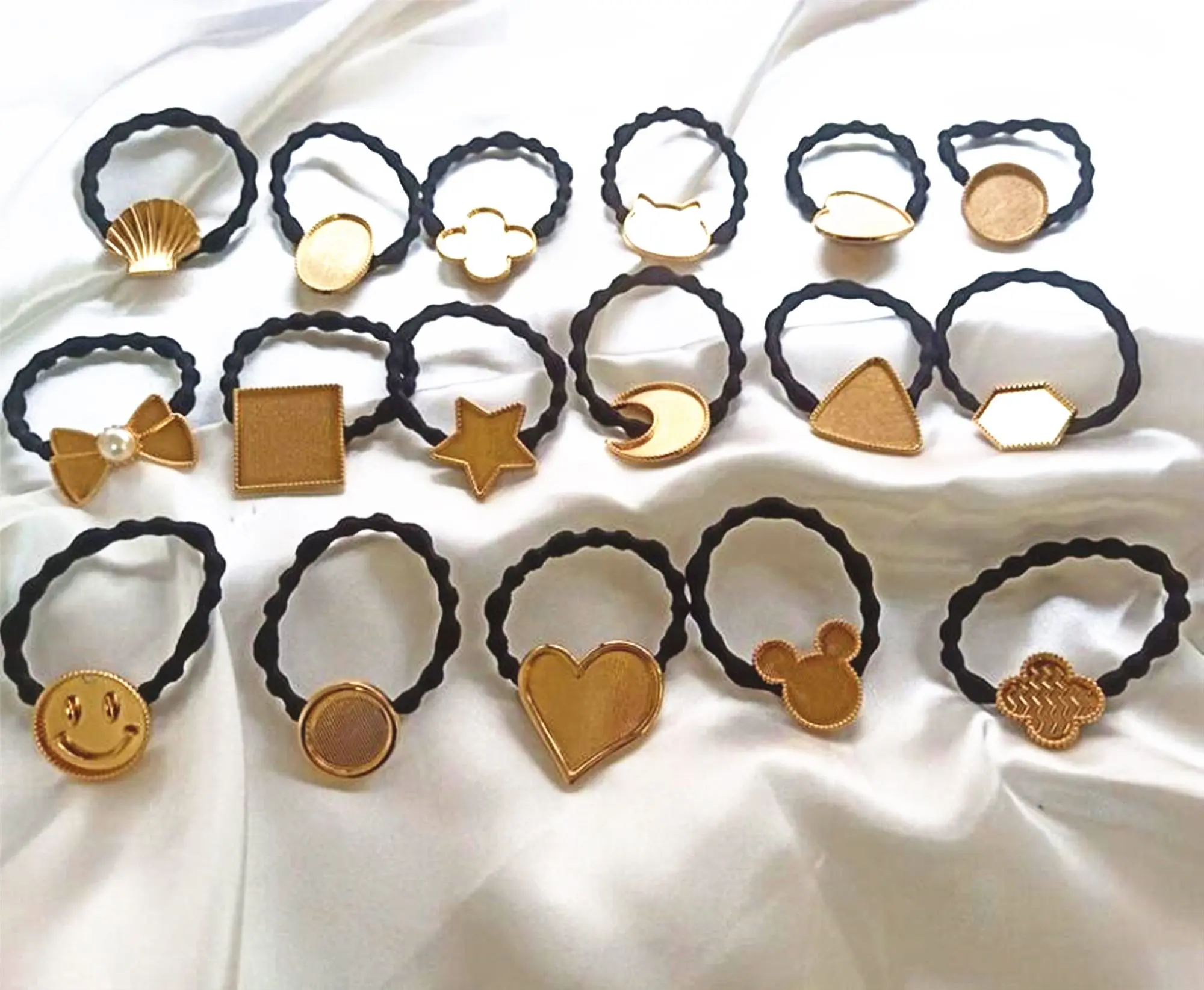 

5 шт./лот подсвечиватель для влюбленных кошек KC Золотая паста кожаный углубление «сделай сам» Аксессуары для волос Веревка для волос аксесс...