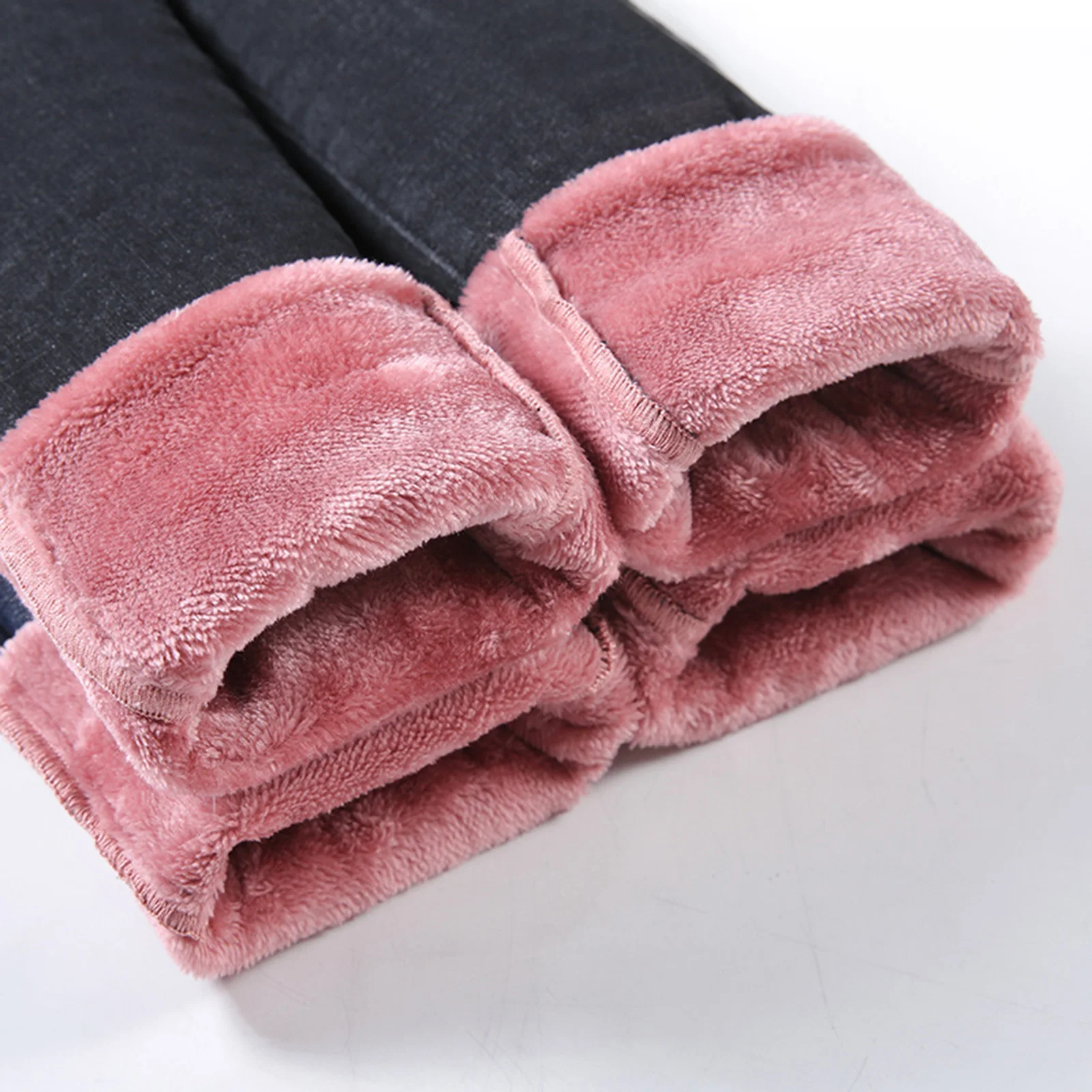 

Women's Fleece Lined Jeans Warm Stretchy Skinny Pants High Waist Trousers K2