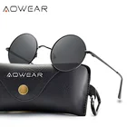 Солнцезащитные очки AOWEAR поляризационные для мужчин и женщин, классические круглые аксессуары в стиле стимпанк, TAC