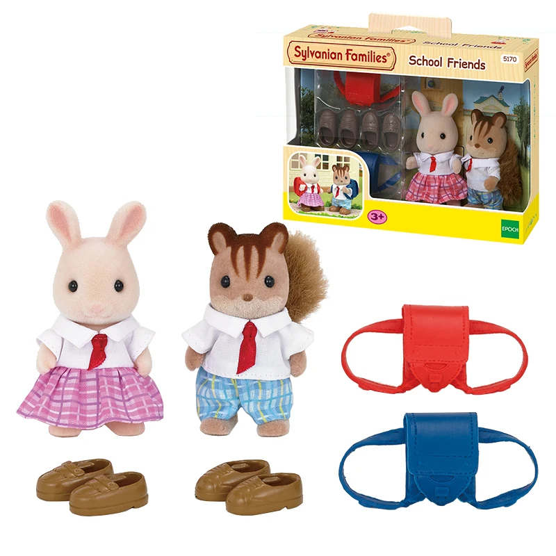 S01 Sylvanian Family Dollhouse Playset школьные друзья 2 детские фигурки и аксессуары игрушка в