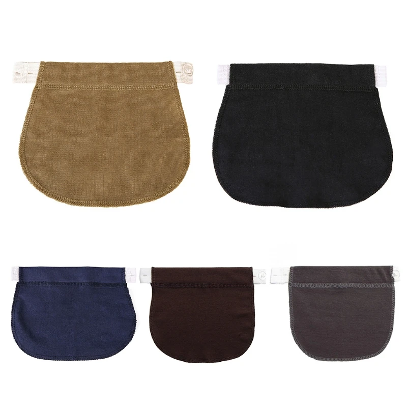 

Maternity Pregnancy Waistband Belt Solid Color Adjustable Elastic Waist Lengthening Pants Extender with 3 Buttons for Women M7DD