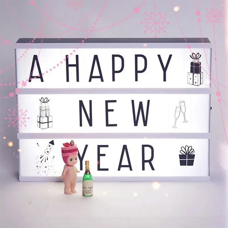 

Movie Cinema Light Box A4 Size Home LEDLightBox Luminous LED Combination Wedding Decor Cinematic Letter DIY Party Lamp