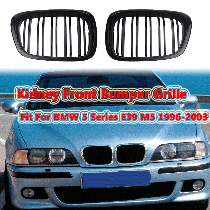 

Rhyming Car Front Bumper Kidney Grille Racing Air Intake Grill Tuning Accessories Fit For BMW 5 Series E39 M5 1997 - 2003