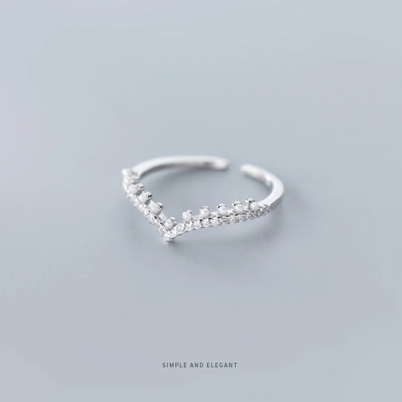 Trustdavis роскошное подлинное серебро 925 пробы модное милое с v-образным жемчугом CZ