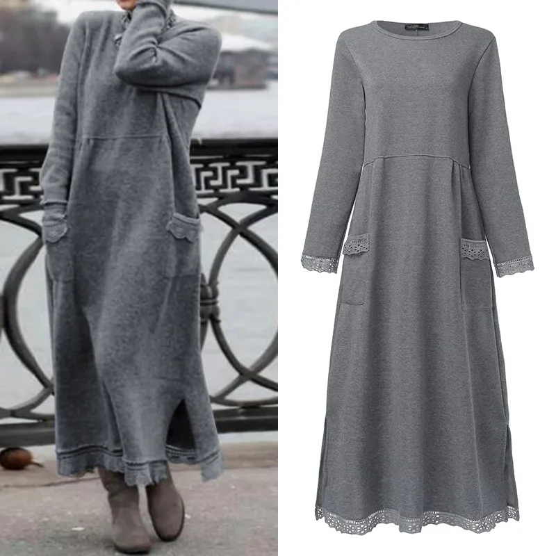 Женское платье-толстовка с капюшоном Осеннее кружевное платье лоскутного покроя