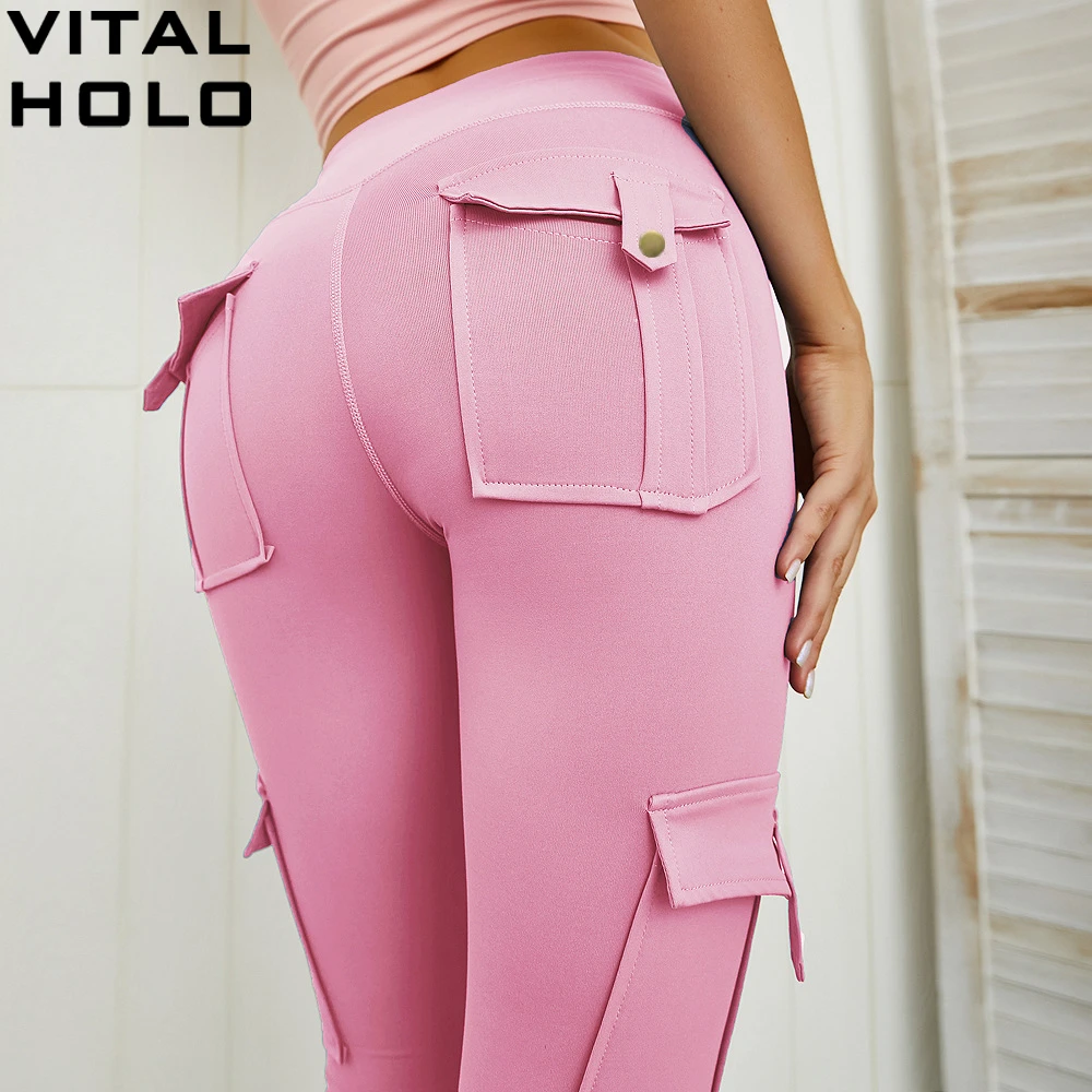 Женские штаны для йоги с карманами леггинсы спортзала спортивные женские