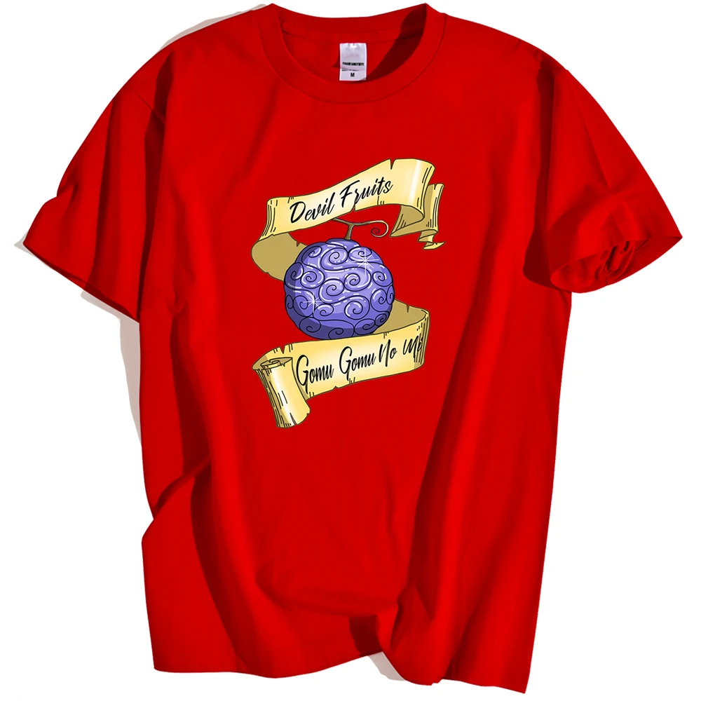 

Мужская футболка с круглым вырезом, соломенная свободная футболка с принтом фиолетового дьявола и фруктов, с короткими рукавами, лето 2021