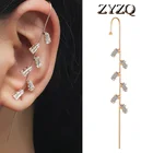 Серьги-гвоздики ZYZQ с кристаллами женские, свадебное украшение для Пирсинга Ушей в стиле ретро с диагональю ушной раковины в стиле хип-хоп, ювелирное изделие для ушей, обмотка с крючком, 1 шт.