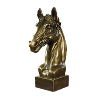 42 5cm european bronze horse head statue horse art sculpture animal figurine resin crafts home decorations opening gift r1392