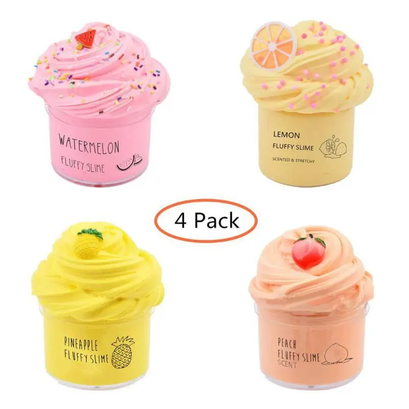 4 шт. лимон слайм фрукты ананас не липкий игрушка для снятия