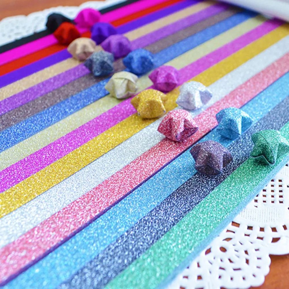 Для выведения токсинов 40 шт разные цвета DIY складное оригами Бумага с сияющими