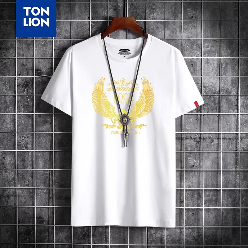 Мужская футболка с круглым вырезом желтая Удобная большого размера из 100% хлопка