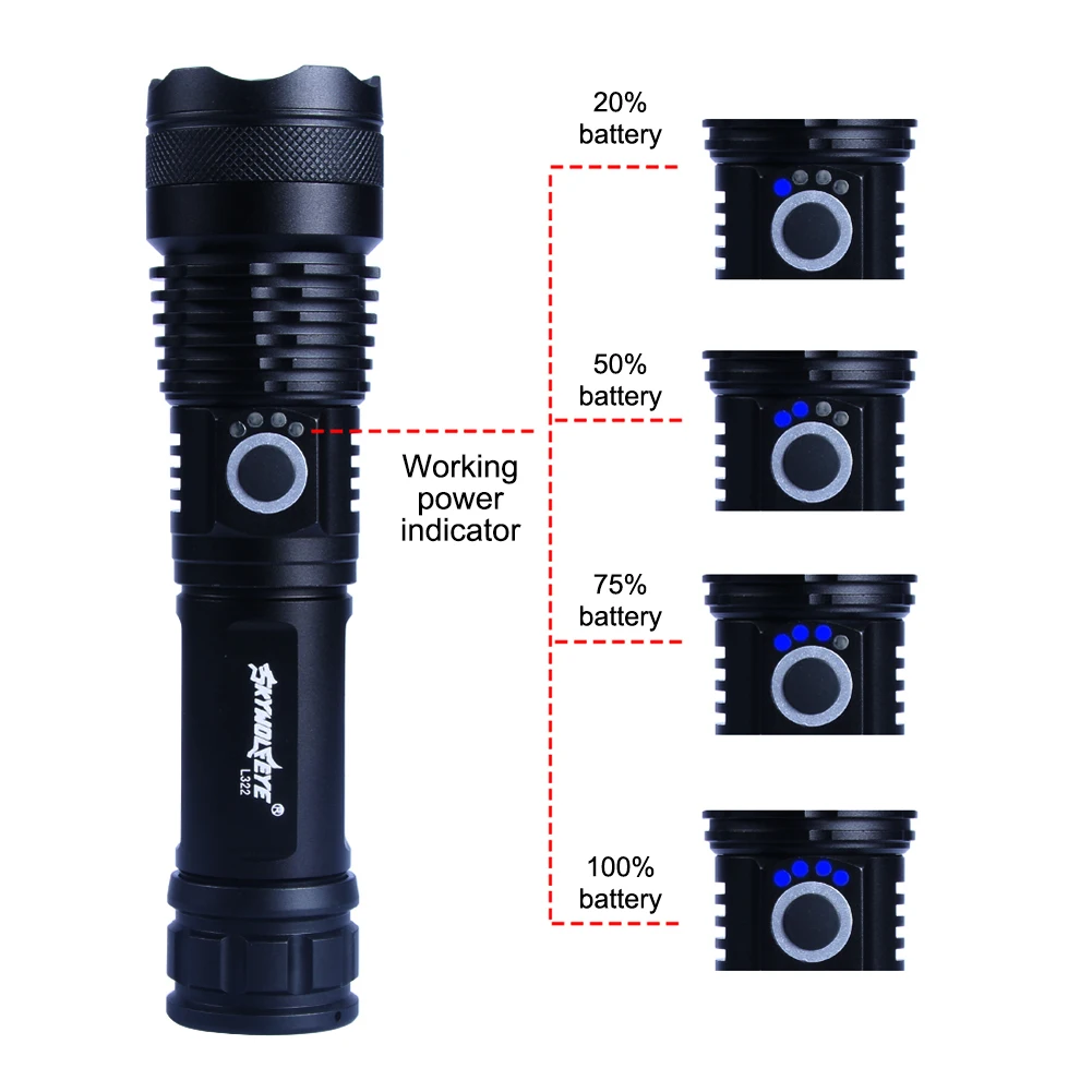 XHP50 светодиодный фонарик Перезаряжаемый USB зарядное устройство телескопический