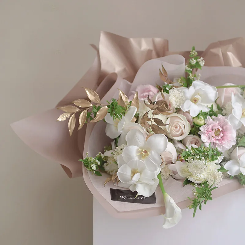 20 шт. двухслойная оберточная бумага для цветов 60*60 см розовое золото