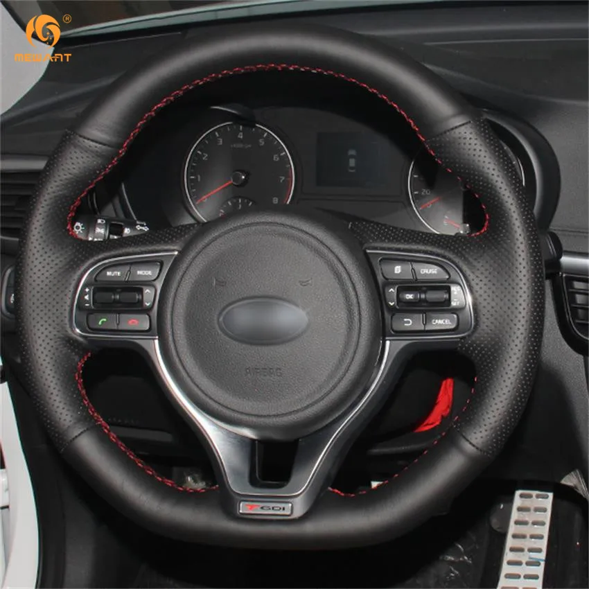 MEWANT черный чехол рулевого колеса автомобиля из натуральной кожи для Kia K5 2016 2017