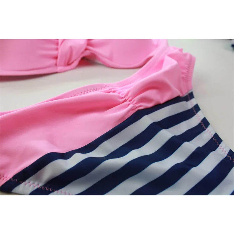 

Low Waist Swimwear Women Swimsuit 2021 Bikini Bandage Bikinis Set Padded Bathing Suit New Striped Print Biquini Maillot de bain