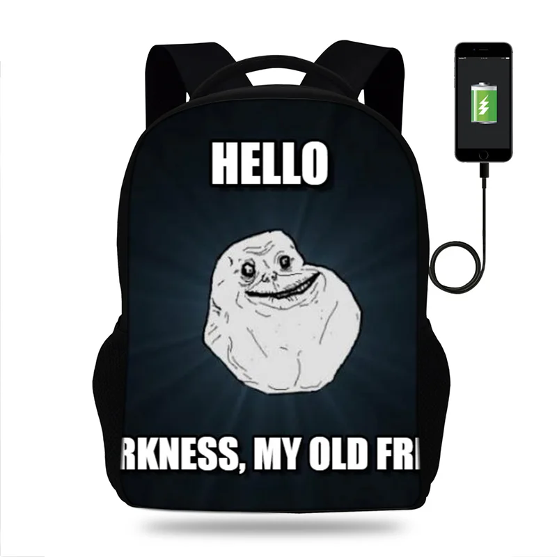 

Рюкзак для мальчиков и девочек-подростков, с принтом «Мои старые друзья» и USB-портом, 17 дюймов