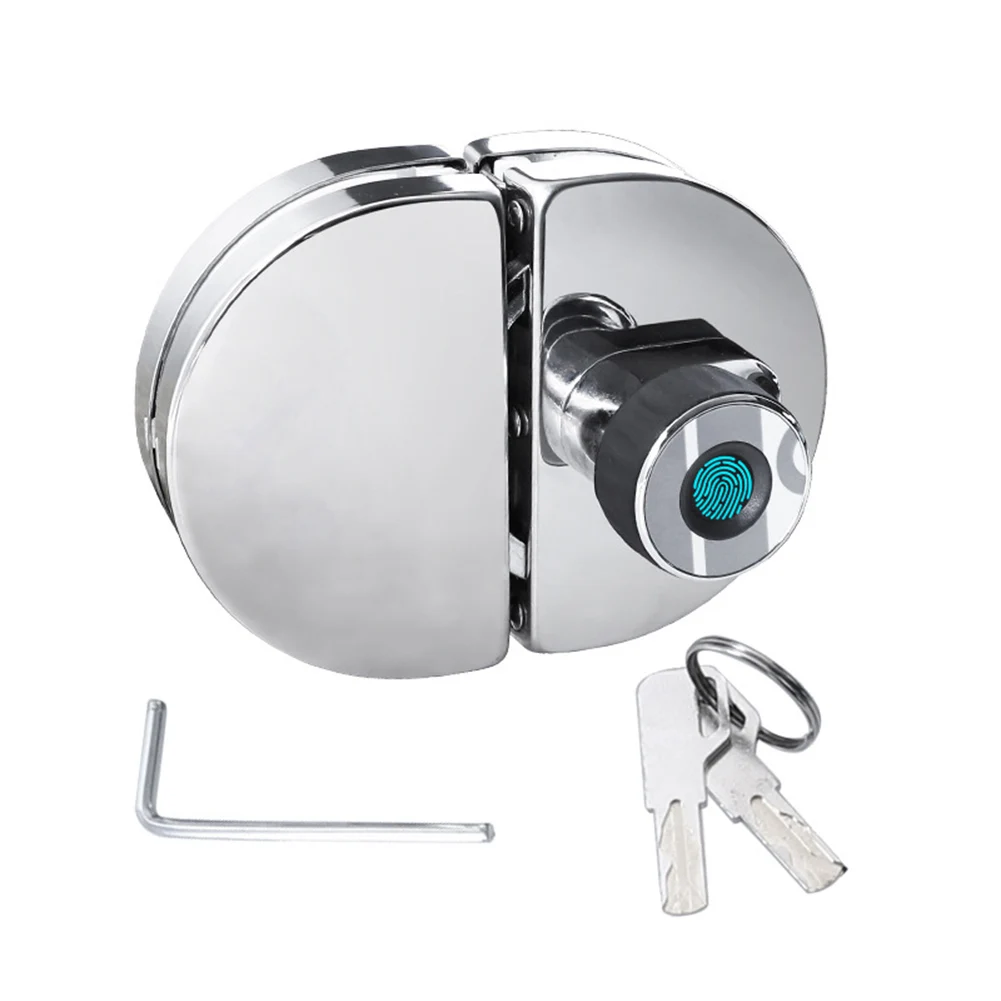

Anti-Theft Glass Door FingerprintLock Home Office Security Smart Biometric Padlock Rechargeable Punch Free Hardware