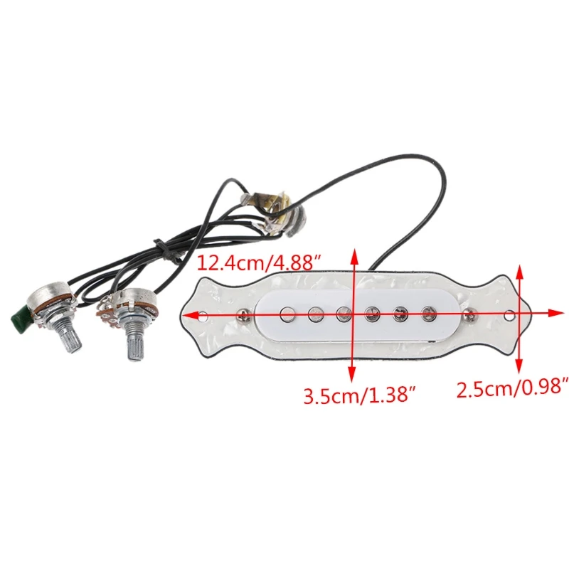 

OOTDTY Acoustic Guitar Soundhole Pickup 6 String For Cigar Box Guitar Parts Accessories